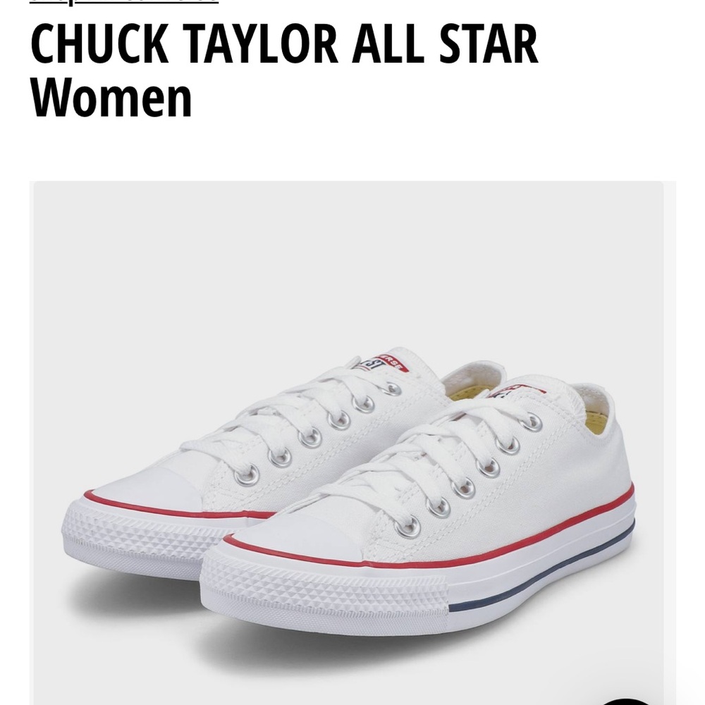 Converse Chuck Taylor All Star White with Red and Blue Accents